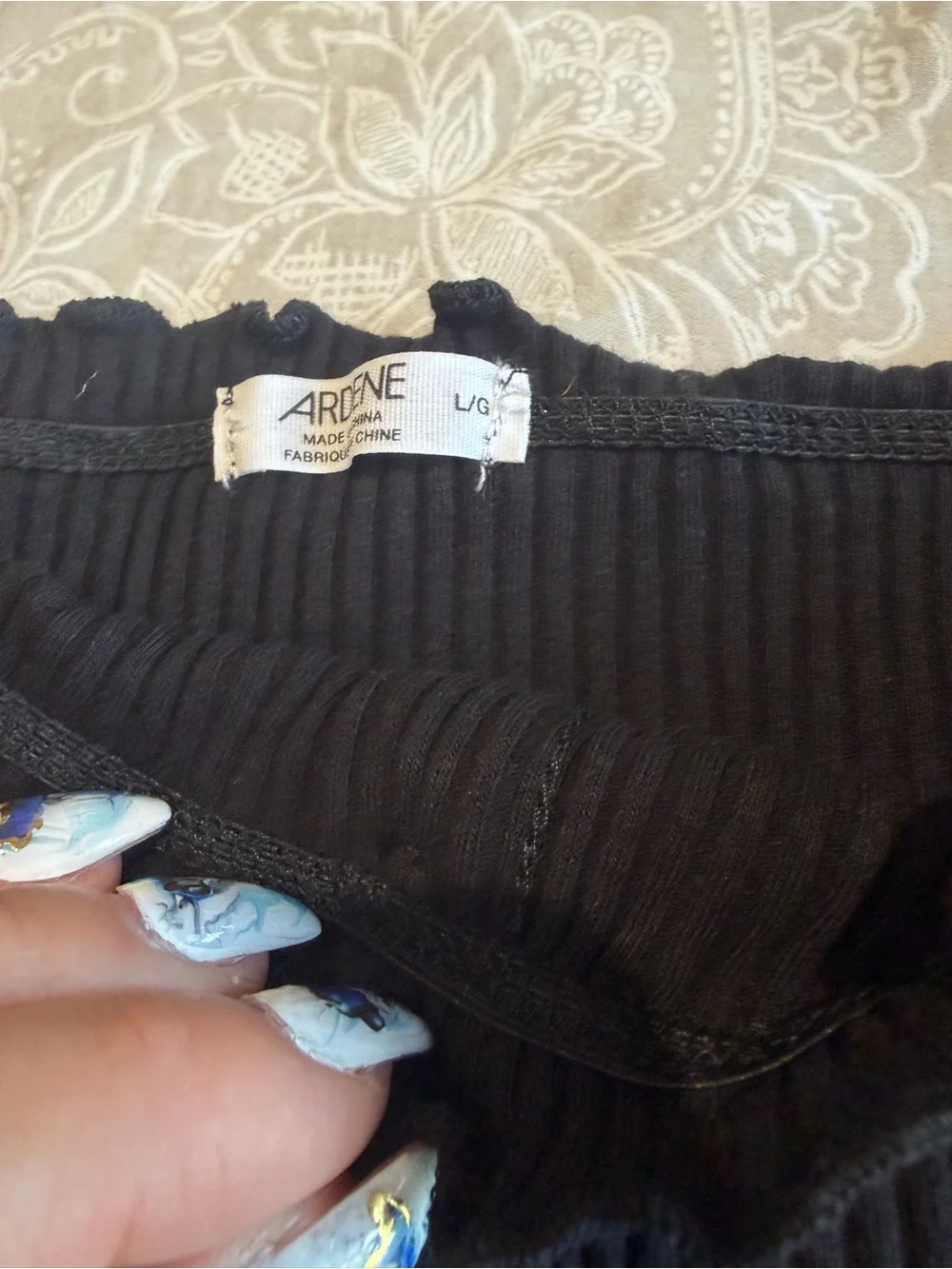 Black Ribbed Off-Shoulder Button Dress Ardene Size Large Mint condition